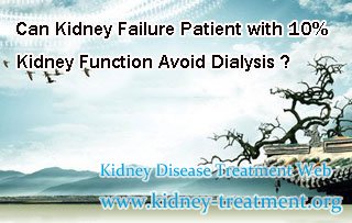 Can Kidney Failure Patient with 10% Kidney Function Avoid Dialysis