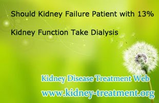 Should Kidney Failure Patient with 13% Kidney Function Take Dialysis