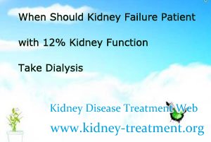 When Should Kidney Failure Patient with 12% Kidney Function Take Dialysis
