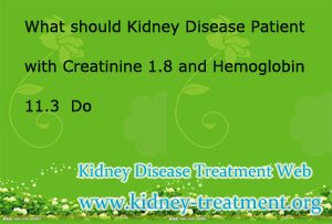 What should Kidney Disease Patient with Creatinine 1.8 and Hemoglobin 11.3  Do