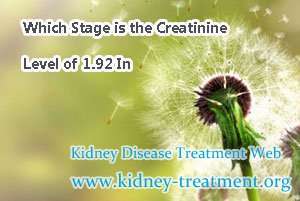 Which Stage is the Creatinine Level of 1.92 In