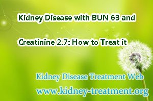 Kidney Disease with BUN 63 and Creatinine 2.7: How to Treat it